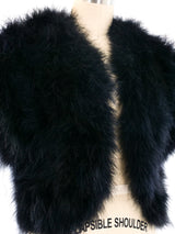 Black Marabou Feather Shrug Jacket arcadeshops.com