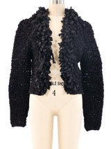 Black Ribbon Knit Jacket Jacket arcadeshops.com