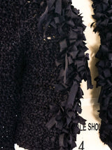 Black Ribbon Knit Jacket Jacket arcadeshops.com