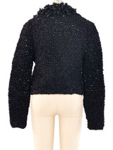 Black Ribbon Knit Jacket Jacket arcadeshops.com
