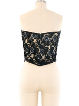 Floral Beaded Bustier Top Top arcadeshops.com