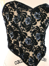 Floral Beaded Bustier Top Top arcadeshops.com