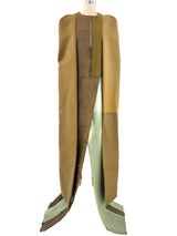 Rick Owens Olive Patchwork Cape Outerwear arcadeshops.com