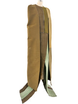 Rick Owens Olive Patchwork Cape Outerwear arcadeshops.com