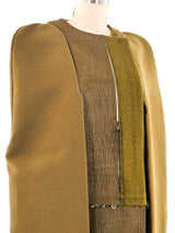 Rick Owens Olive Patchwork Cape Outerwear arcadeshops.com