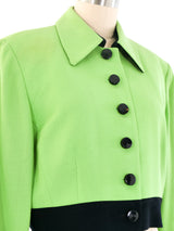 Christian Dior Lime Green Cropped Jacket Jacket arcadeshops.com