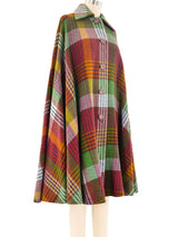 Traina Norell Plaid Wool Cape Outerwear arcadeshops.com