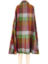 Traina Norell Plaid Wool Cape Outerwear arcadeshops.com