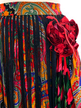 Dolce and Gabbana Tiered Floral Printed Skirt Bottom arcadeshops.com