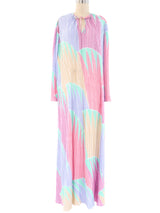 Mary McFadden Plisse Pleated Pastel Caftan Dress arcadeshops.com