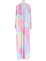Mary McFadden Plisse Pleated Pastel Caftan Dress arcadeshops.com