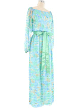 Watercolor Print Silk Chiffon Dress Dress arcadeshops.com