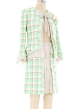 Chanel Mint Tweed Skirt Ensemble Suit arcadeshops.com