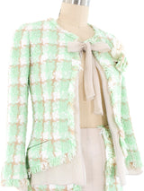 Chanel Mint Tweed Skirt Ensemble Suit arcadeshops.com