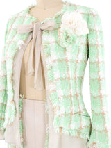 Chanel Mint Tweed Skirt Ensemble Suit arcadeshops.com