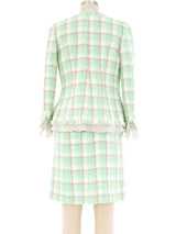 Chanel Mint Tweed Skirt Ensemble Suit arcadeshops.com