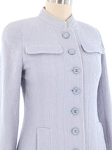 Spring 1997 Chanel Periwinkle Wool Skirt Ensemble Suit arcadeshops.com