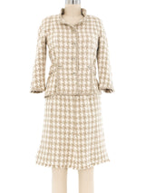 Chanel Houndstooth Tweed Skirt Ensemble Suit arcadeshops.com