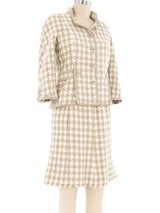 Chanel Houndstooth Tweed Skirt Ensemble Suit arcadeshops.com