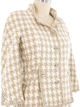 Chanel Houndstooth Tweed Skirt Ensemble Suit arcadeshops.com