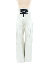 Laced Waist Oyster Leather Pant Bottom arcadeshops.com