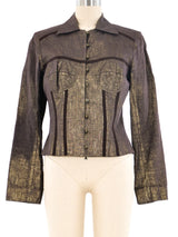Christian Dior Metallic Bustier Jacket Top arcadeshops.com