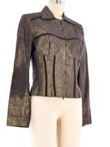Christian Dior Metallic Bustier Jacket Top arcadeshops.com