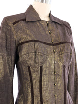 Christian Dior Metallic Bustier Jacket Top arcadeshops.com