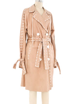 Blush Leather Trench Coat Outerwear arcadeshops.com