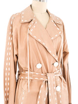 Blush Leather Trench Coat Outerwear arcadeshops.com