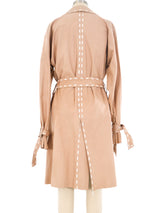 Blush Leather Trench Coat Outerwear arcadeshops.com