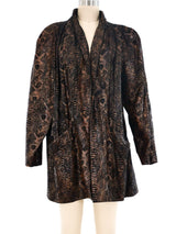 Snake Printed Suede Jacket Outerwear arcadeshops.com