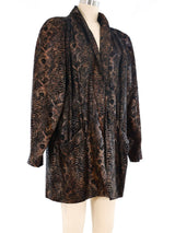 Snake Printed Suede Jacket Outerwear arcadeshops.com