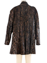 Snake Printed Suede Jacket Outerwear arcadeshops.com