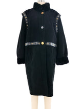 Yves Saint Laurent Fur Trimmed Suede Coat Outerwear arcadeshops.com