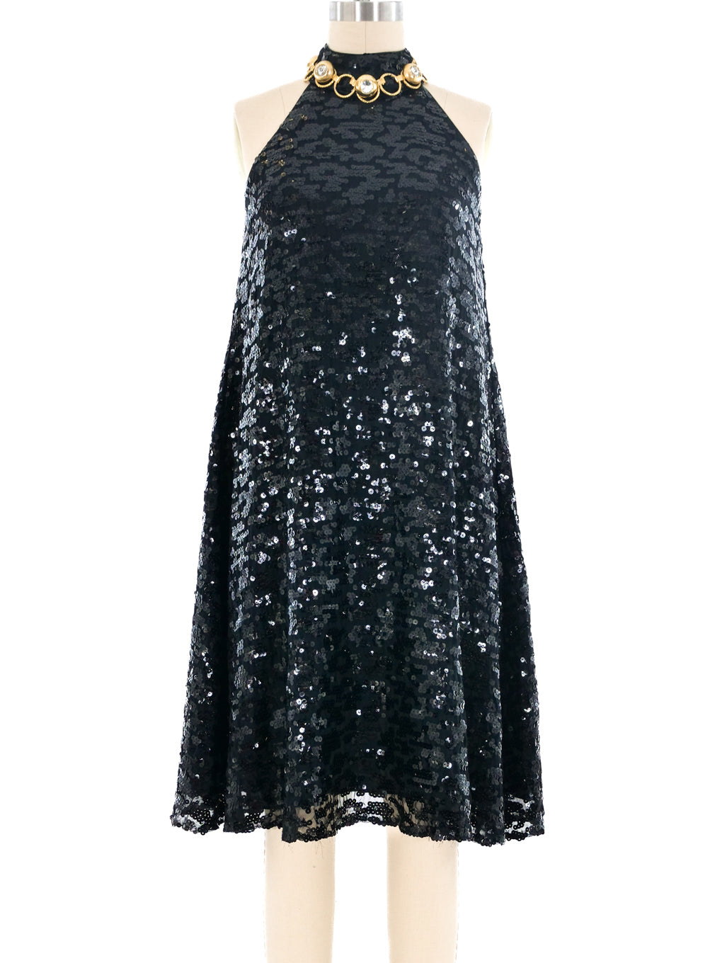 Sequined Sleeveless Swing Dress Sequined Sleeveless Swing Dress