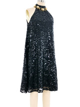 Sequined Sleeveless Swing Dress Dress arcadeshops.com