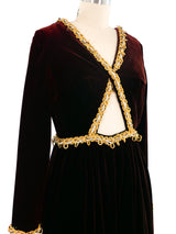 Oscar de la Renta Open Midriff Velvet Dress Dress arcadeshops.com