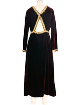 Oscar de la Renta Open Midriff Velvet Dress Dress arcadeshops.com