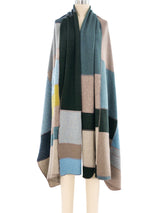 Green and Blue Patchwork Recycled Cashmere Throw Accessory arcadeshops.com