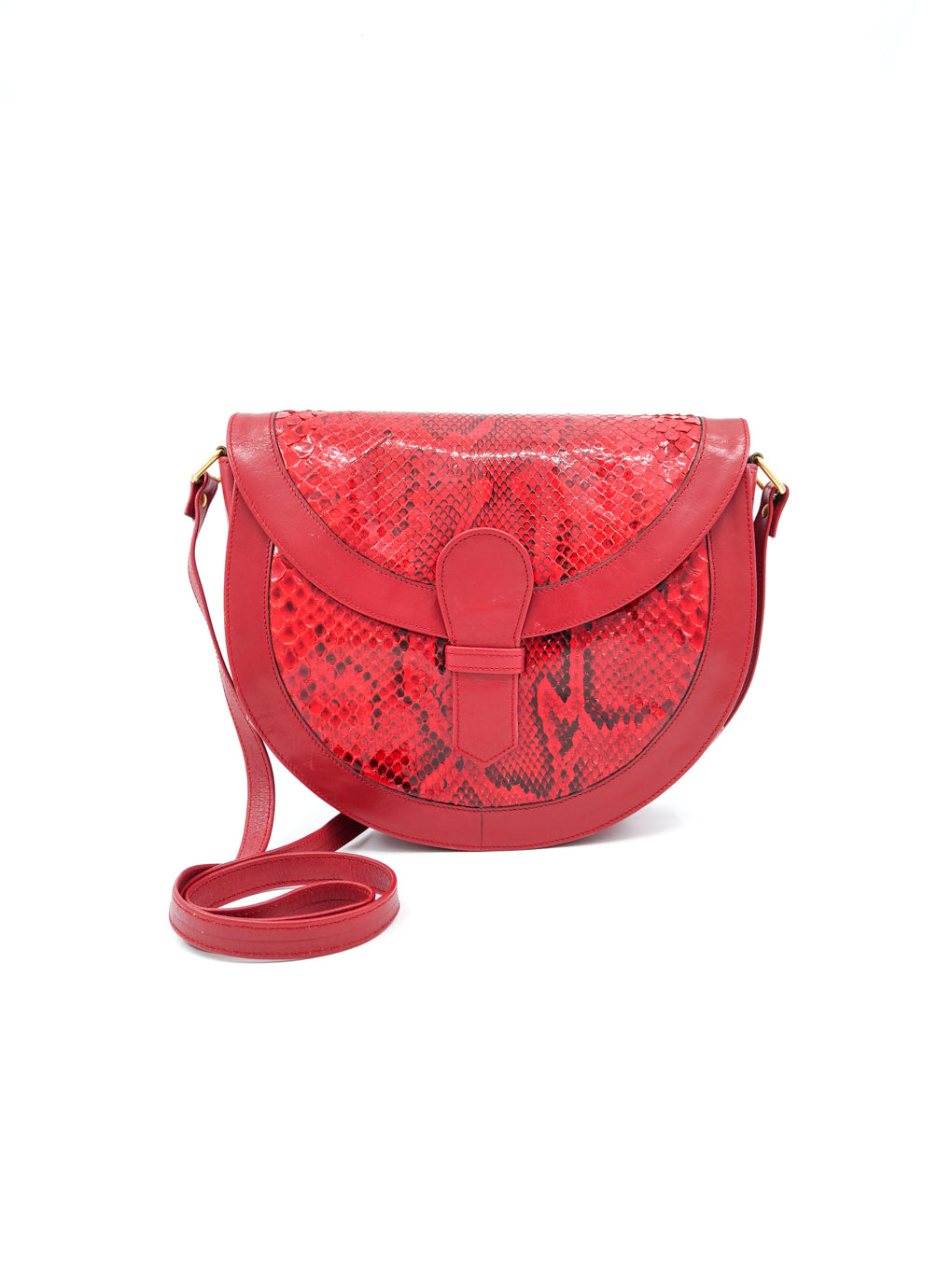 Yves Saint Laurent Snakeskin Saddle Bag