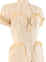 1995 Thierry Mugler Raffia Trimmed Skirt Suit Suit arcadeshops.com