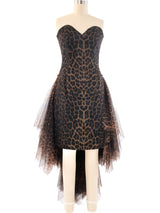 Patrick Kelly Leopard Printed Tulle Cocktail Dress Dress arcadeshops.com
