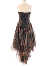 Patrick Kelly Leopard Printed Tulle Cocktail Dress Dress arcadeshops.com
