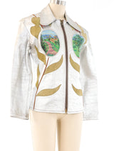 East West Musical Instruments Handpainted Metallic 'Janti' Leather Jacket Jacket arcadeshops.com