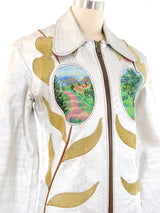 East West Musical Instruments Handpainted Metallic 'Janti' Leather Jacket Jacket arcadeshops.com