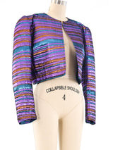 1982 Yves Saint Laurent Metallic Striped Jacket Jacket arcadeshops.com