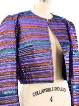 1982 Yves Saint Laurent Metallic Striped Jacket Jacket arcadeshops.com