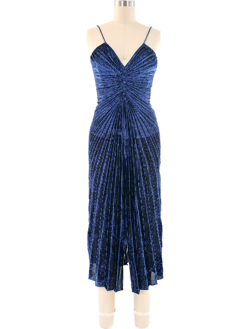 metallic lurex dress Metallic Blue Lurex Tank Dress