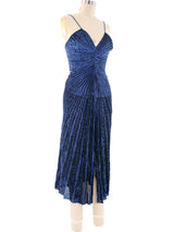 Metallic Blue Lurex Tank Dress Dress arcadeshops.com